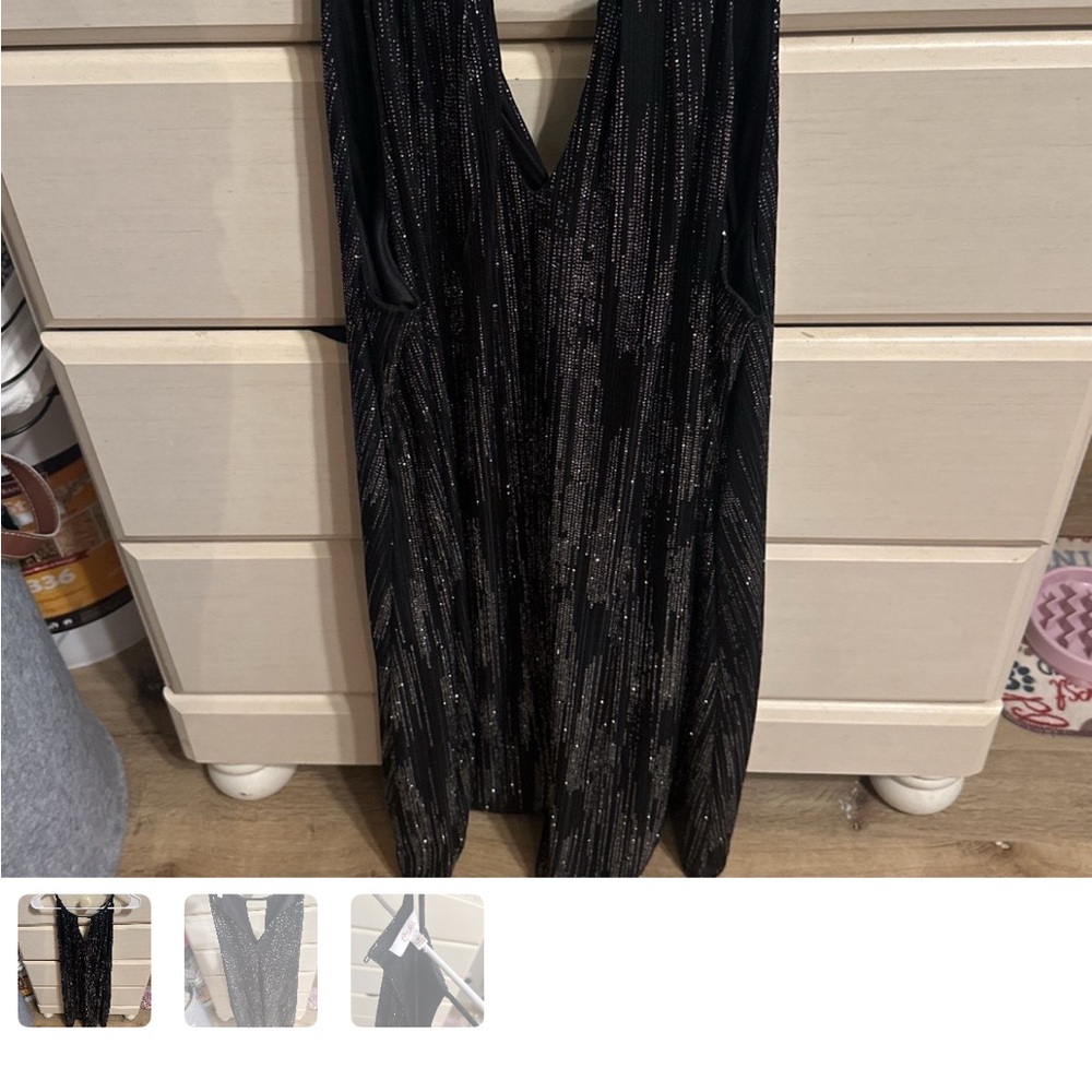 Elegant Black and Silver Women's Dress